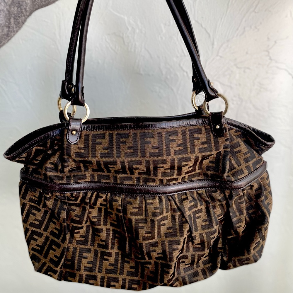 Fendi Tobacco Zucca Canvas Large Brown Chef Tote